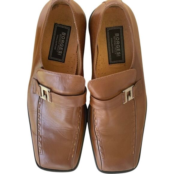 Vintage Borgesi Beverly Hills Light Brown Leather Handmade Shoes Size 43 - Picture 1 of 8
